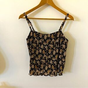 blu pepper Sz M Floral Print Spaghetti Strap Tank Top EUC